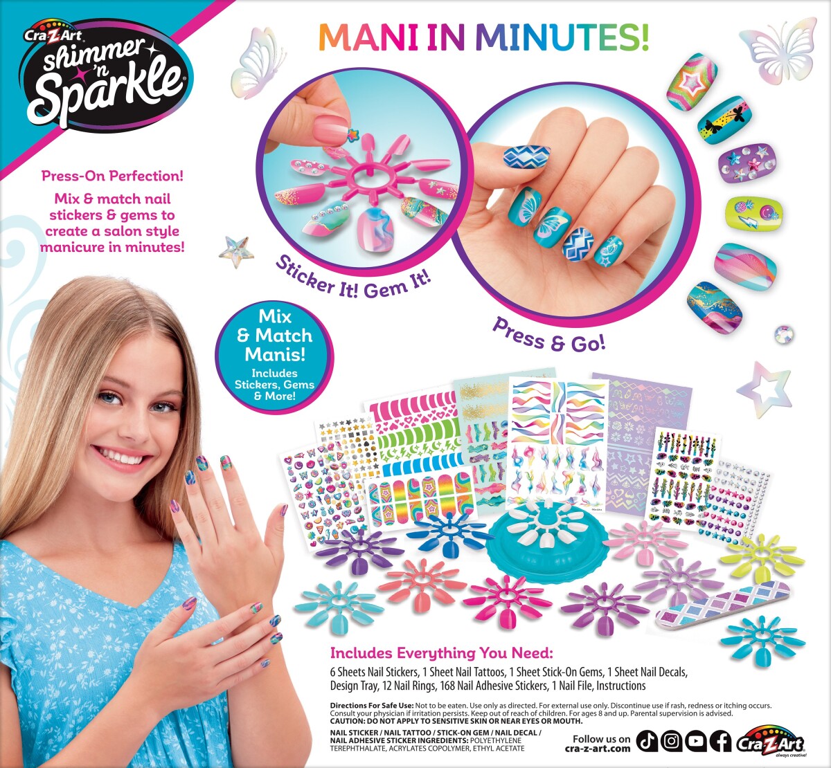 Shimmer N Sparkle - Trendy Tips Nail Expressions Neglesæt Til Børn