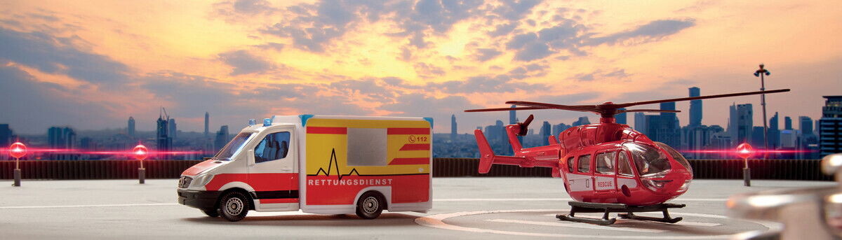 Siku - Mercedes-Benz Redningsvogn Helikopter