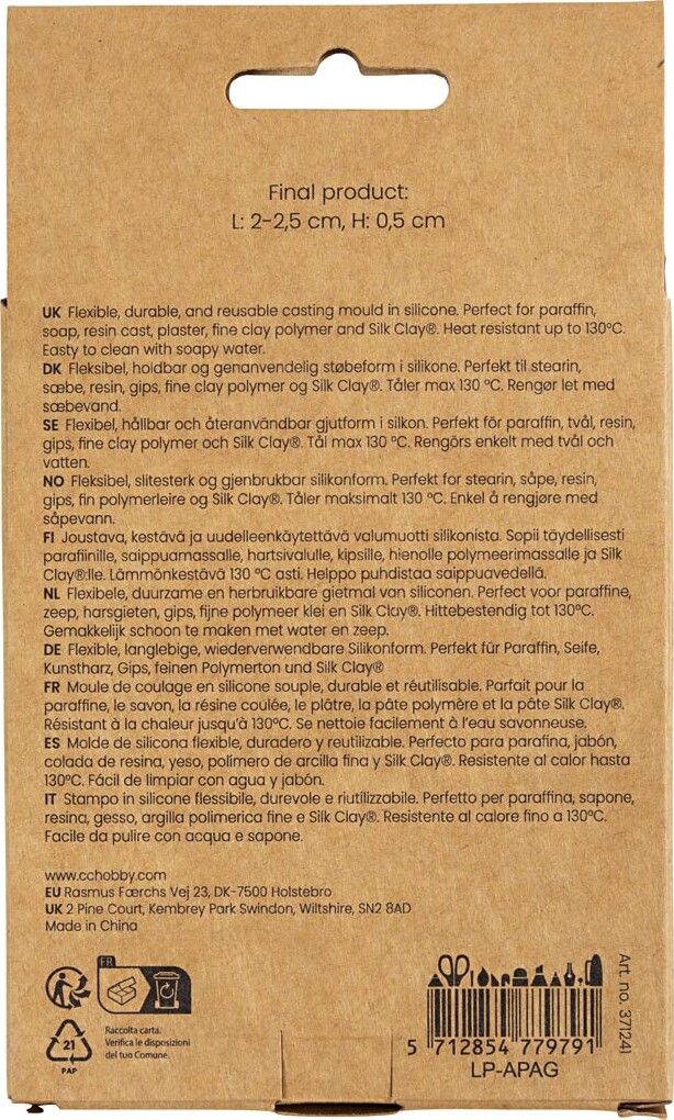 Silikoneform - Marguerit - H 0 5 Cm - L 2-2 5 Cm - 1 Stk