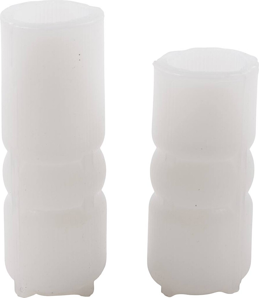 Silikoneform Til Lys Og Andet - Rillet Cylinder - 2 Stk