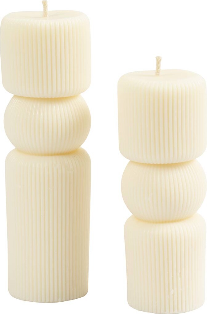 Silikoneform Til Lys Og Andet - Rillet Cylinder - 2 Stk