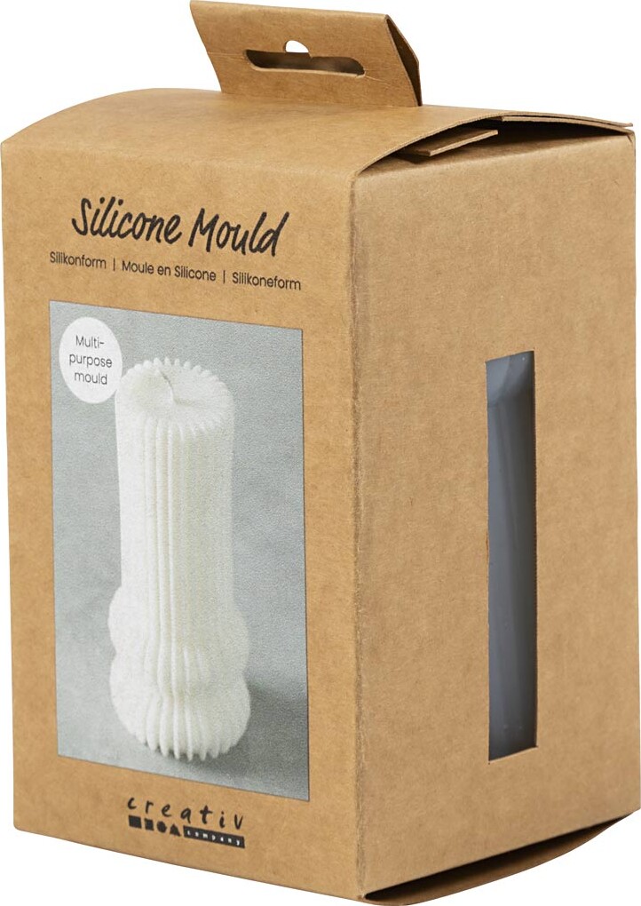 Silikoneform Til Lys Og Andet - Rillet Cylinder Med Buer