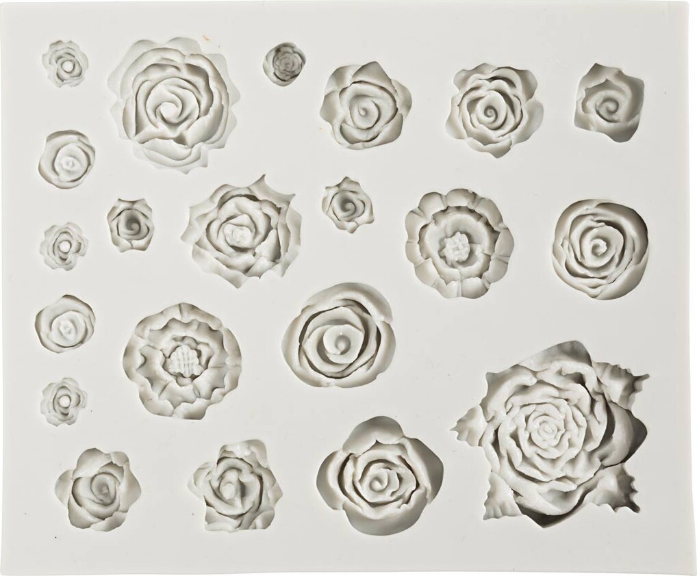 Silikoneform - Roser - H 0 5-1 Cm - L 0 8-4 Cm - 1 Stk