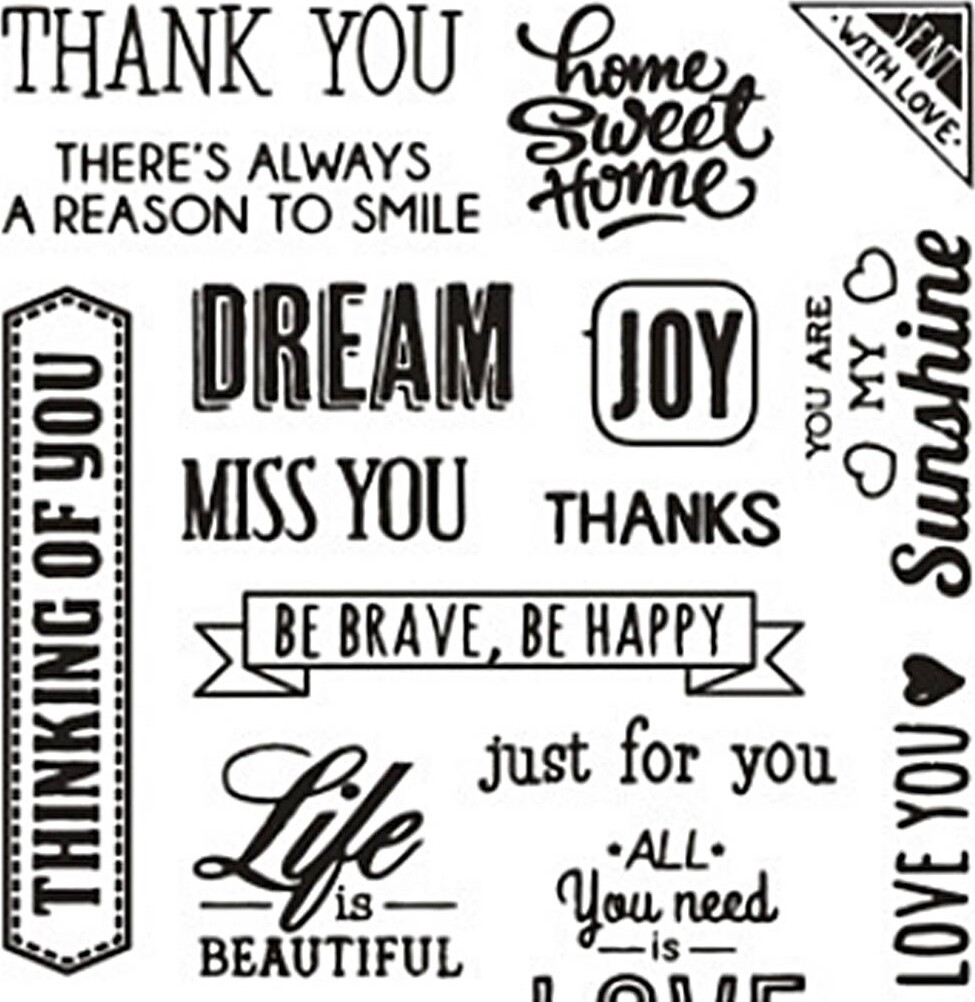 Silikone Stempler - Engelske Ord - 11X15 5 Cm