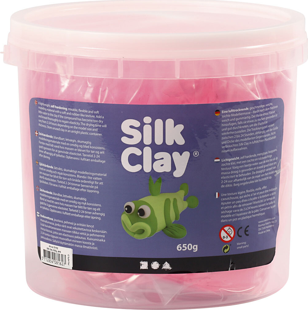 Silk Clay - Pink - Modellervoks I Spand - 650 G