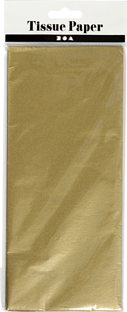 Silkepapir - 50X70 Cm - 14 G - Guld - 6 Ark