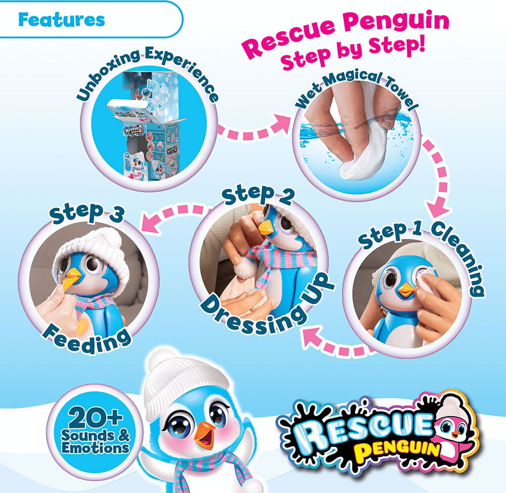 Silverlit - Rescue Penguin - Interaktiv Pingvin Legetøj - Blå