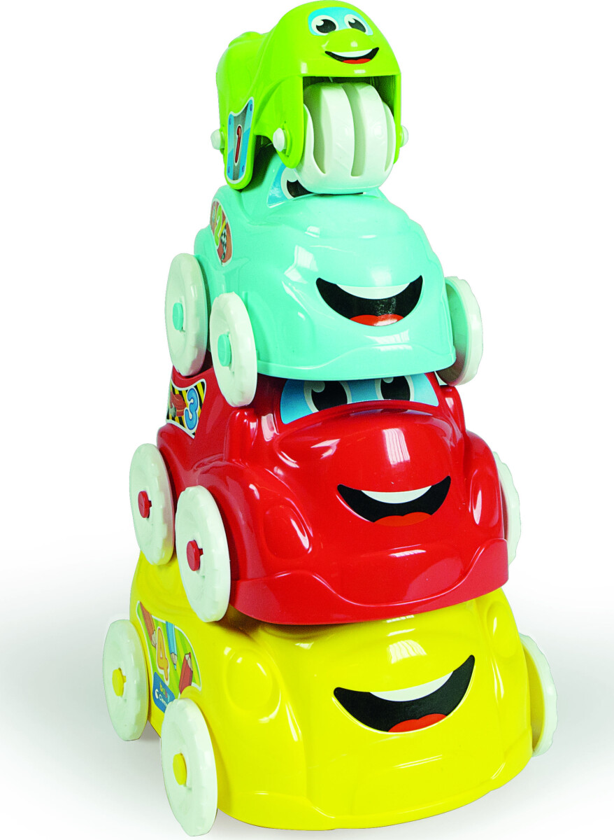 Clementoni - 2-I-1 Biler Og Stableklodser - Fun Vehicles