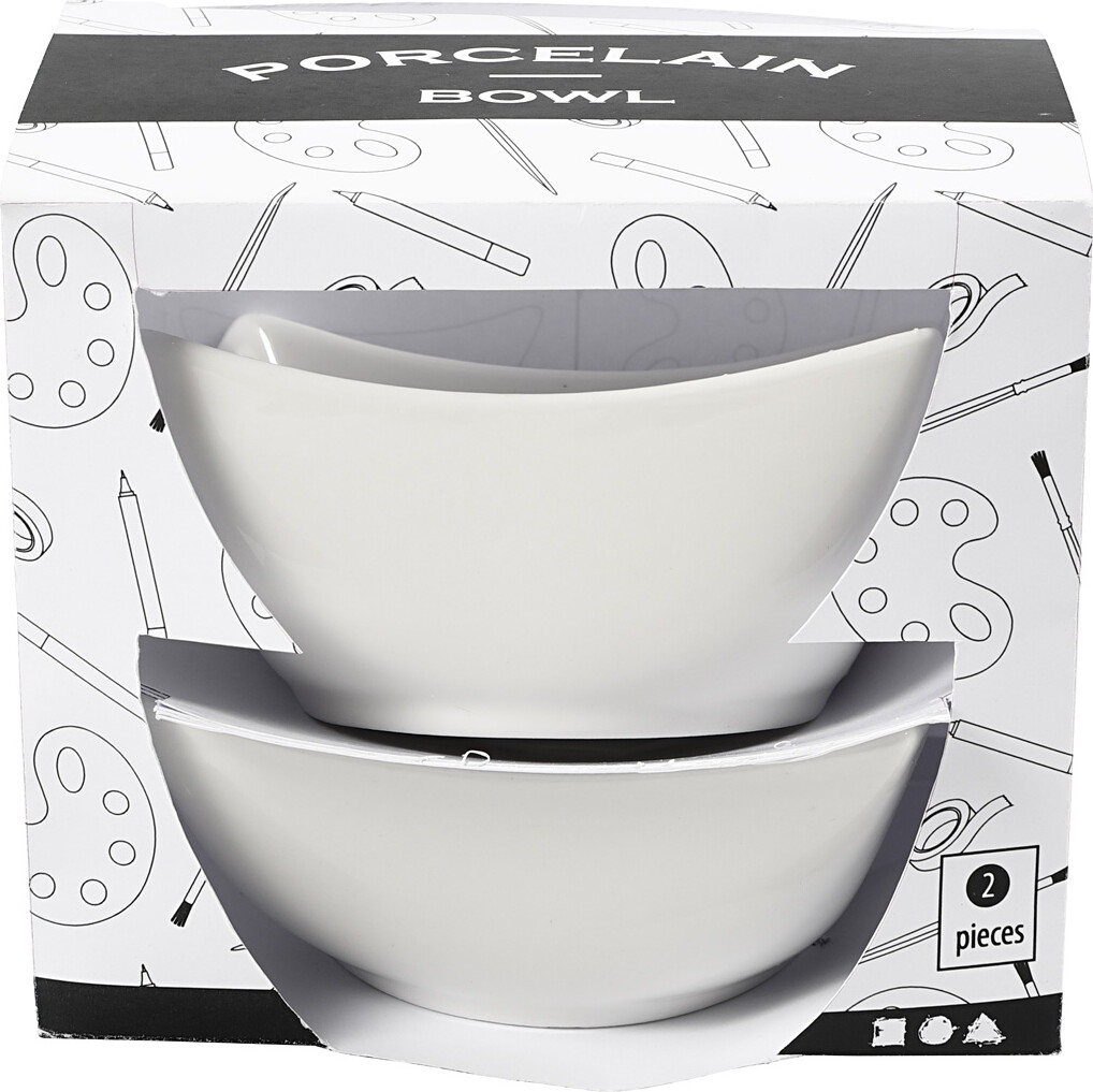 Skål - H 4 5 Cm - Ø 10 Cm - Hvid - 2 Stk