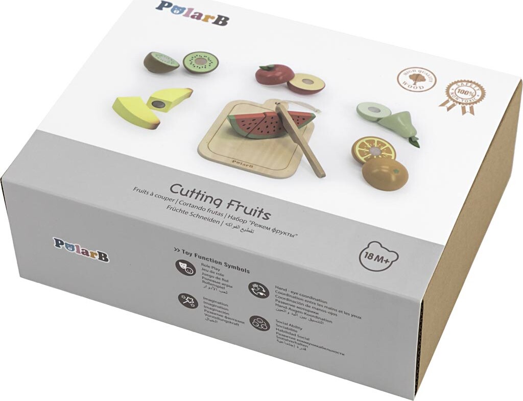 Viga Polarb - Cutting Fruits - Skærbar Frugt Legemad Sæt I Træ