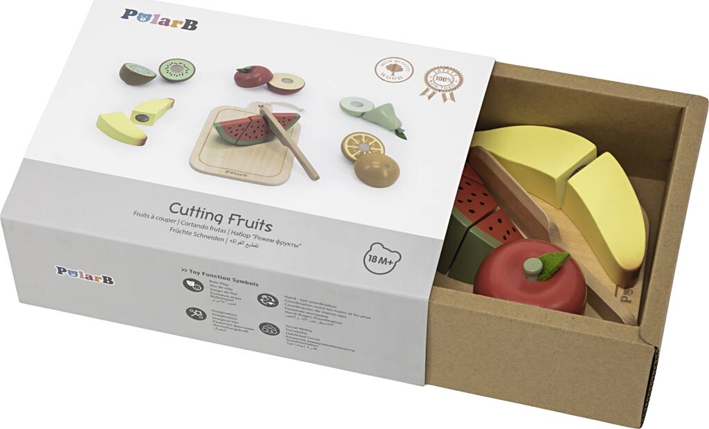 Viga Polarb - Cutting Fruits - Skærbar Frugt Legemad Sæt I Træ