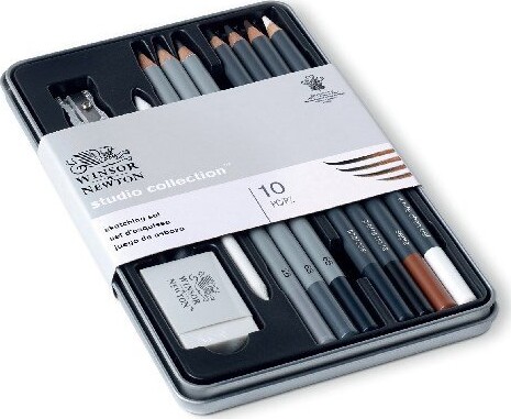 Skitsesæt Med Blyanter Og Tilbehør - Studio Collection - Winsor Newton -