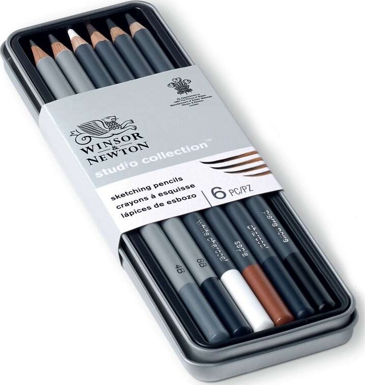Skitseblyanter - 6 Stk - Studio Collection - Winsor Newton
