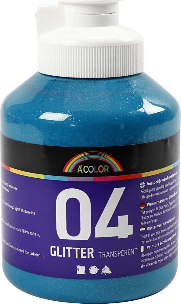A-Color - Skole Akrylmaling - Glitter Sæt - 6X500 Ml