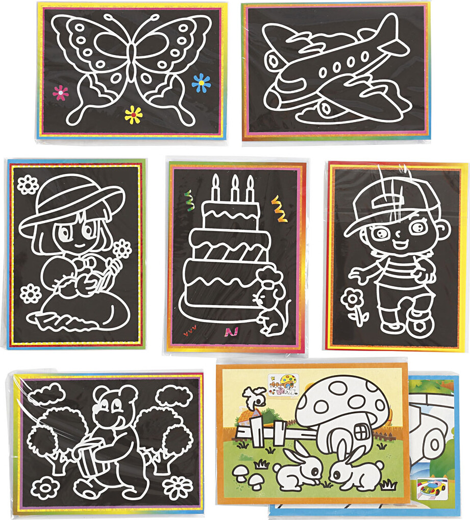 Skrabebilleder - Str 9X12 Cm - 96 Assorterede