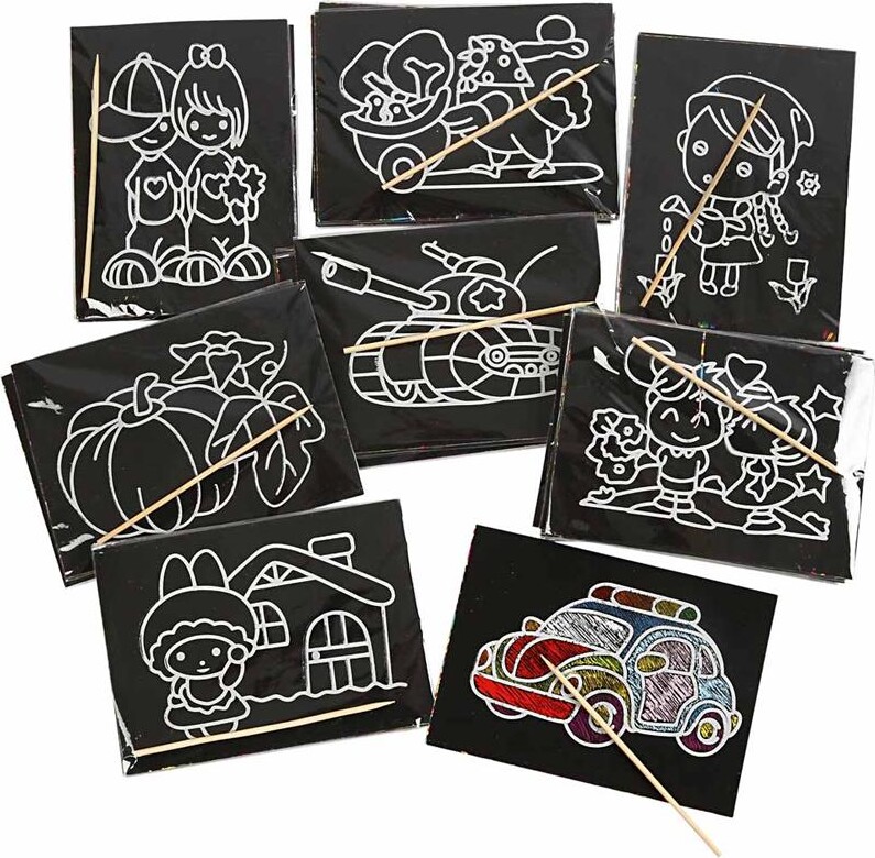 Skrabebilleder - Str 9X12 Cm - 96 Assorterede