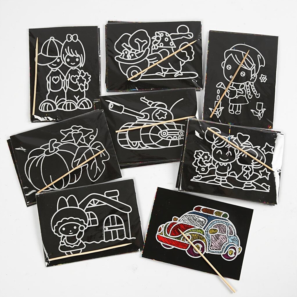 Skrabebilleder - Str 9X12 Cm - 96 Assorterede