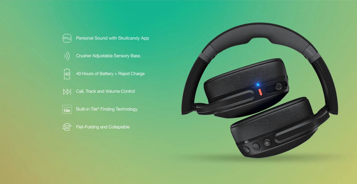 Skullcandy - Crusher Evo Over-Ear Trådløs - Sort