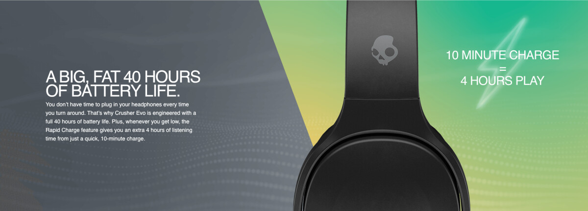 Skullcandy - Crusher Evo Over-Ear Trådløs - Sort