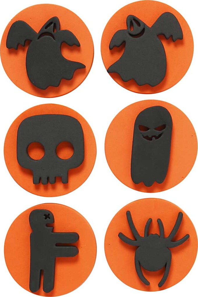 Skumstempler - Halloween - Ø 7 5 Cm - Tykkelse 2 5 Cm - 6 Stk