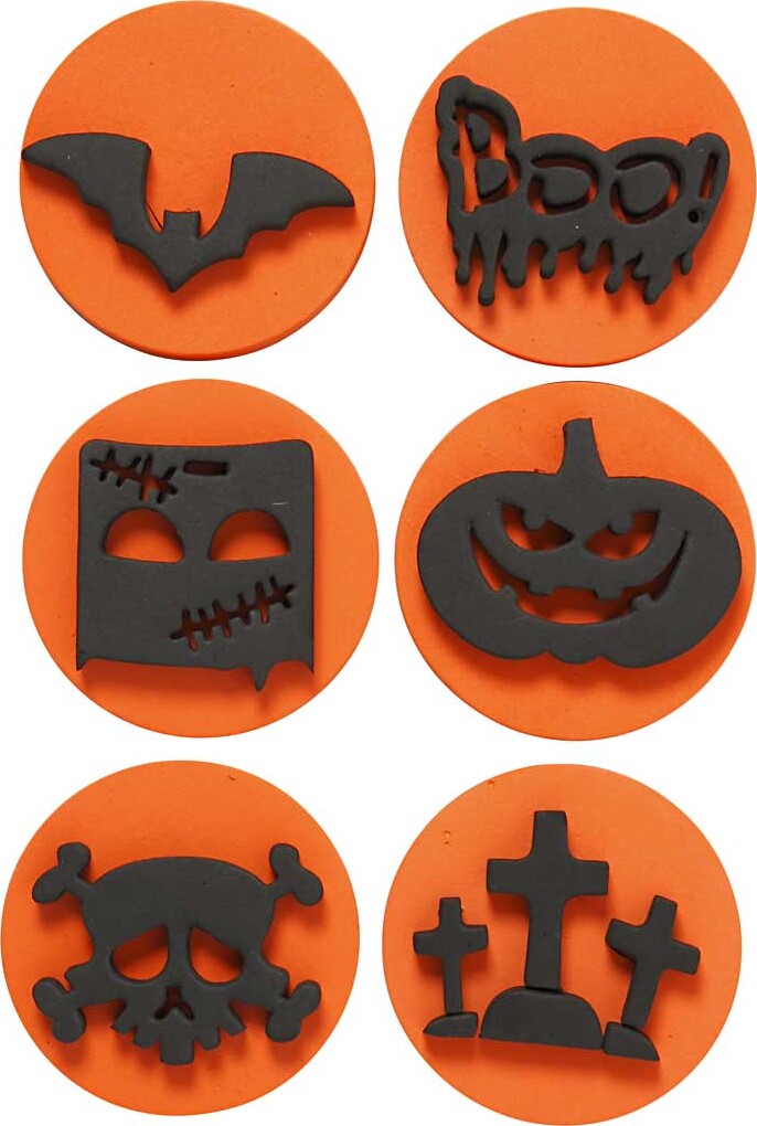 Skumstempler - Halloween - Ø 7 5 Cm - Tykkelse 2 5 Cm - 6 Stk