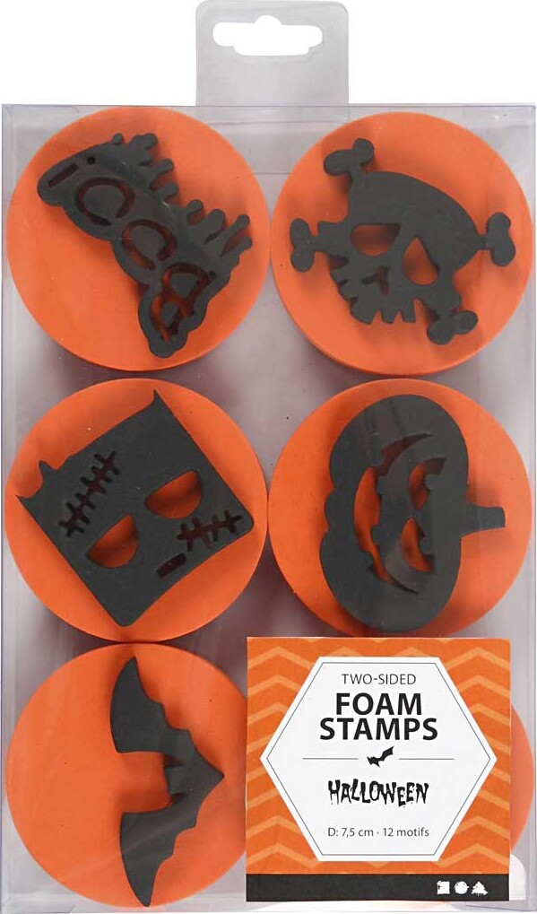 Skumstempler - Halloween - Ø 7 5 Cm - Tykkelse 2 5 Cm - 6 Stk