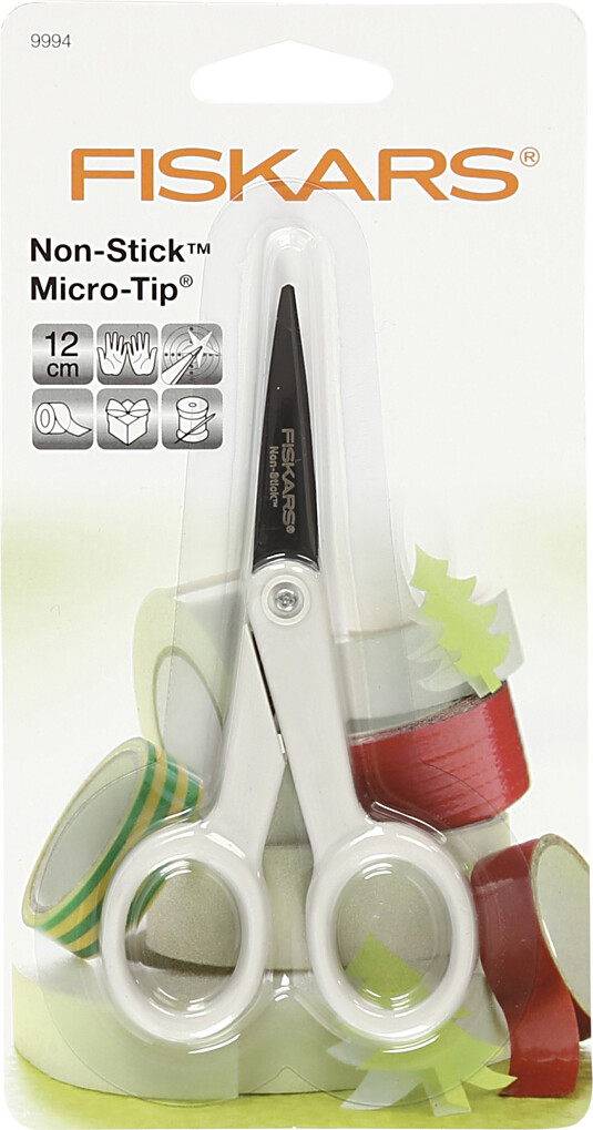 Fiskars - Non Stick Micro Tip - Slip-Let Spids Saks - L 12 Cm - Højre -