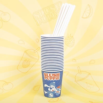 Slush Puppie Paper Cups X 20 Straws