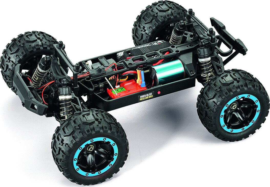 Blackzon - Rc Monster Truck Bil - Slyder Mt Turbo 116 4Wd 2S - Blå
