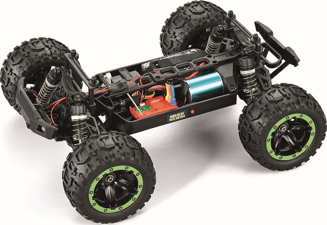 Blackzon - Rc Monster Truck Bil - Slyder Mt Turbo 116 4Wd 2S - Grøn