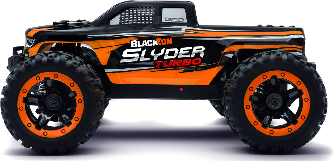Blackzon - Rc Monster Truck Bil - Slyder Mt Turbo 116 4Wd 2S - Orange