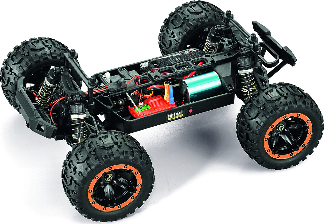 Blackzon - Rc Monster Truck Bil - Slyder Mt Turbo 116 4Wd 2S - Orange