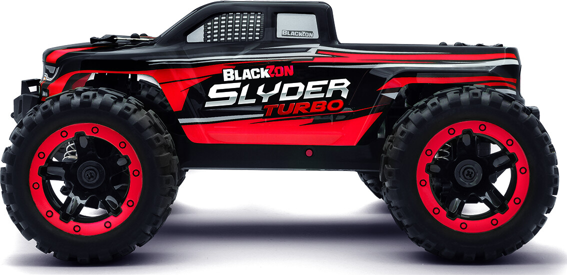 Blackzon - Rc Monster Truck Bil - Slyder Mt Turbo 116 4Wd 2S - Rød