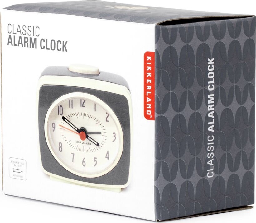Kikkerland - Retro Vækkeur - Grå Hvid