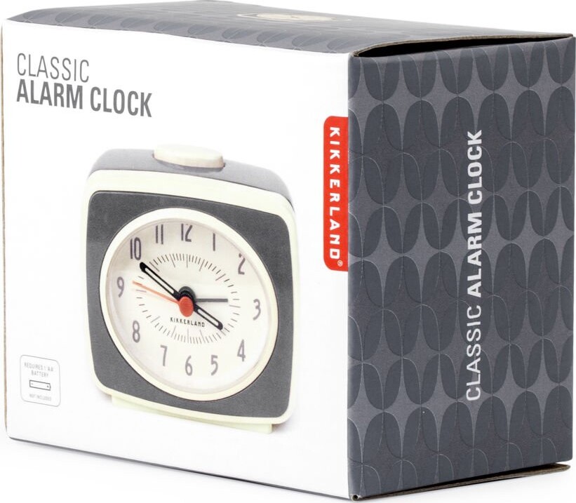 Kikkerland - Retro Vækkeur - Grå Hvid