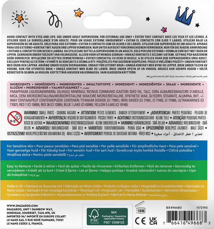 Snazaroo Ansigtmaling Stifter - 12 Stk