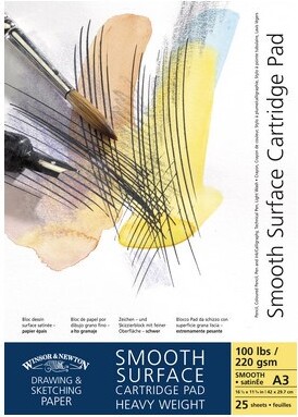 Skitsepapir - Smooth Surface - A3 - 25 Ark - Winsor Newton