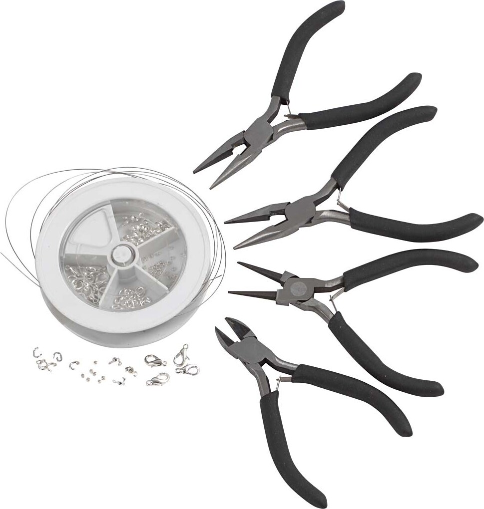 Smykkestartsæt Med Værktøj - Forsølvet