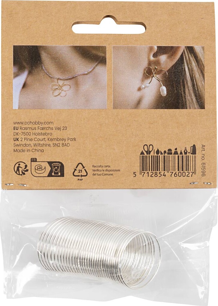 Smykketråd - Tykkelse 1 Mm - Forsølvet - 250M