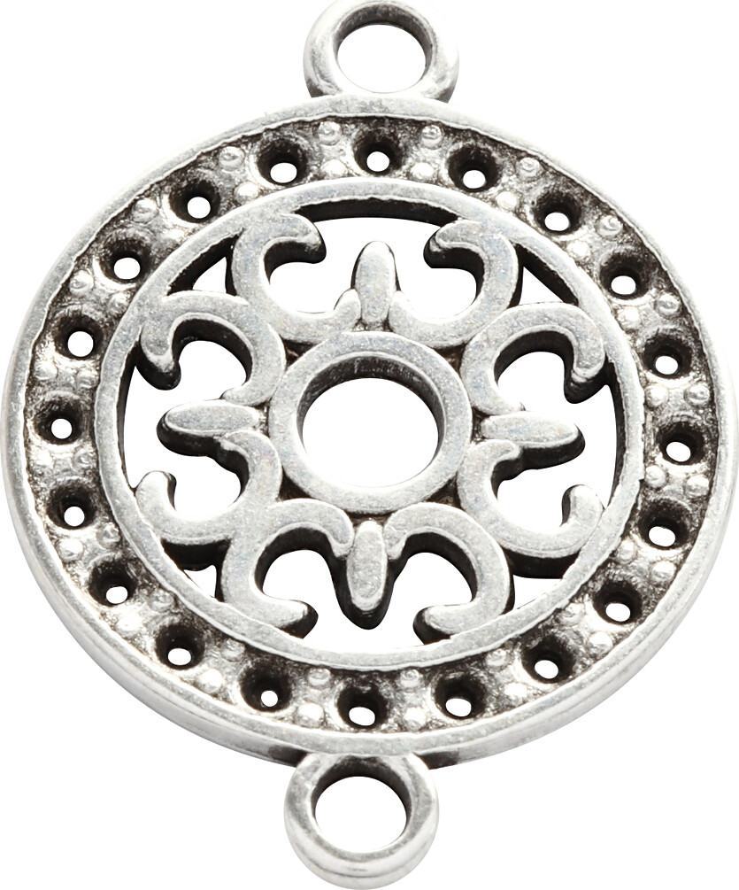 Smykkevedhæng - Ø 14 Mm - Hulstr 1 2 Mm - Forsølvet - 5 Stk