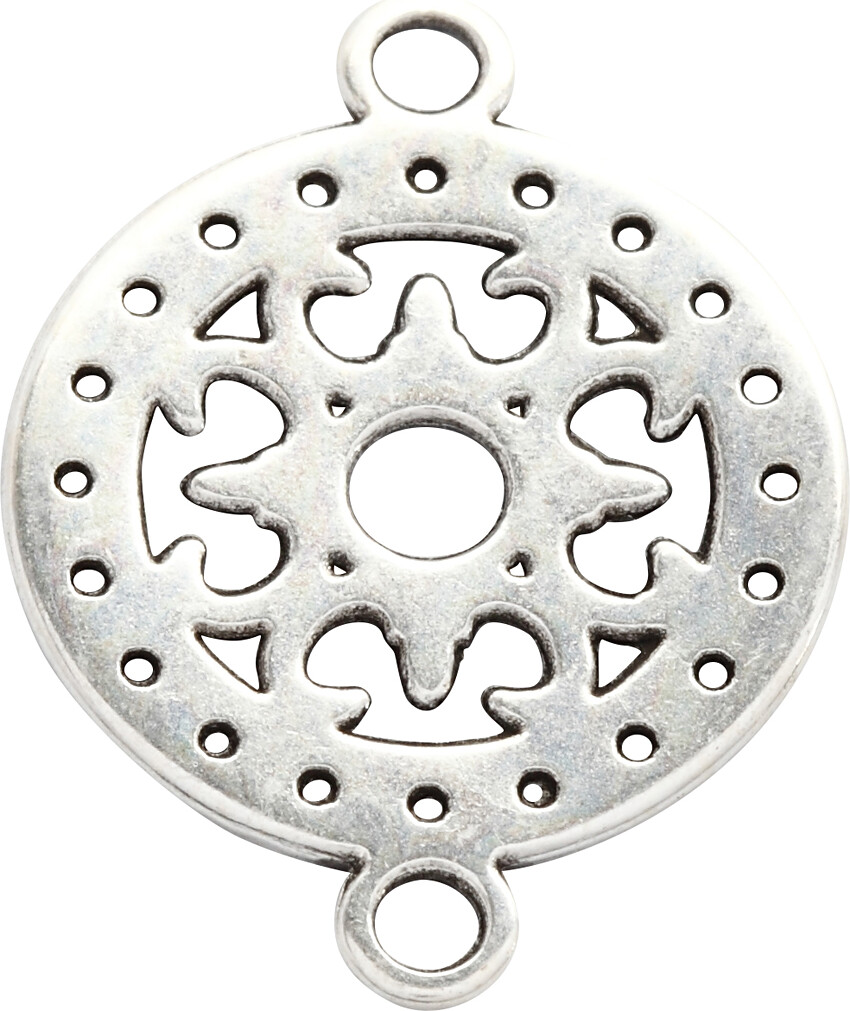 Smykkevedhæng - Ø 14 Mm - Hulstr 1 2 Mm - Forsølvet - 5 Stk