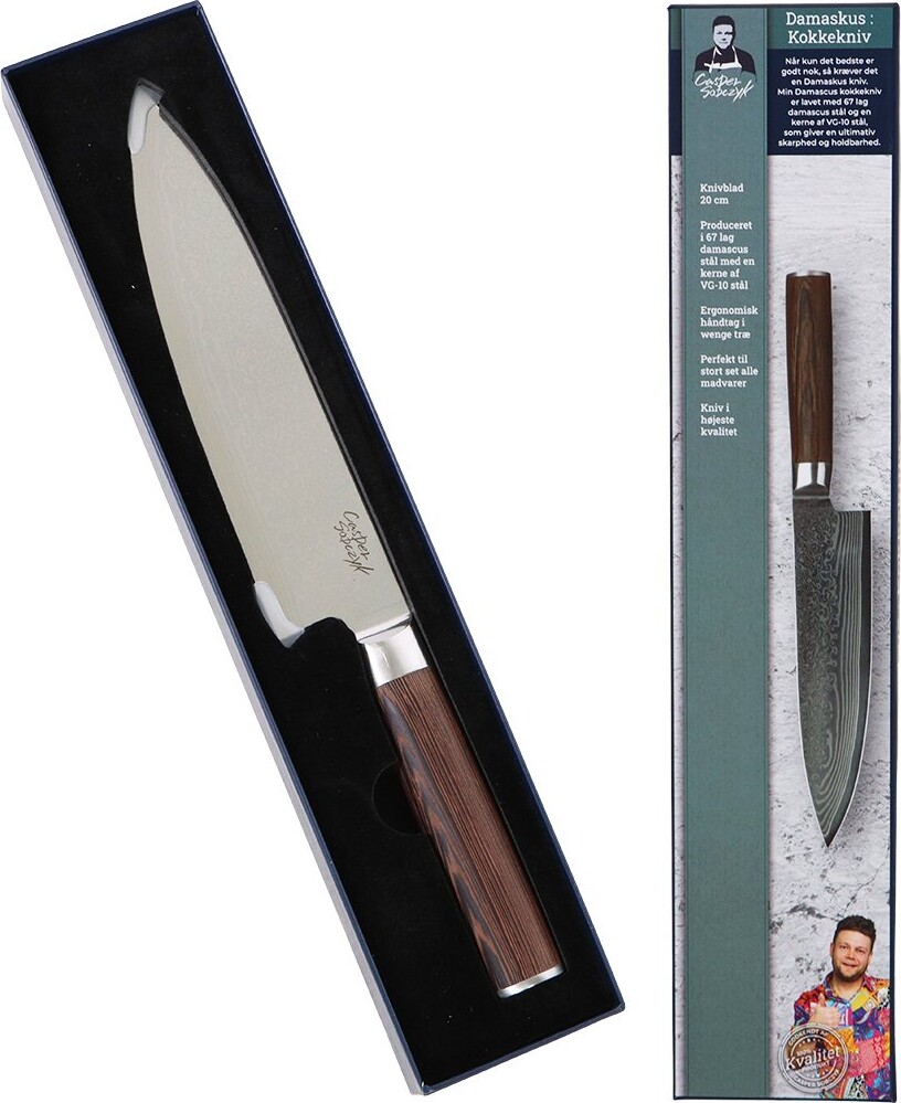 Casper Sobczyk - Damaskus Kokkekniv - 20 Cm - Stål