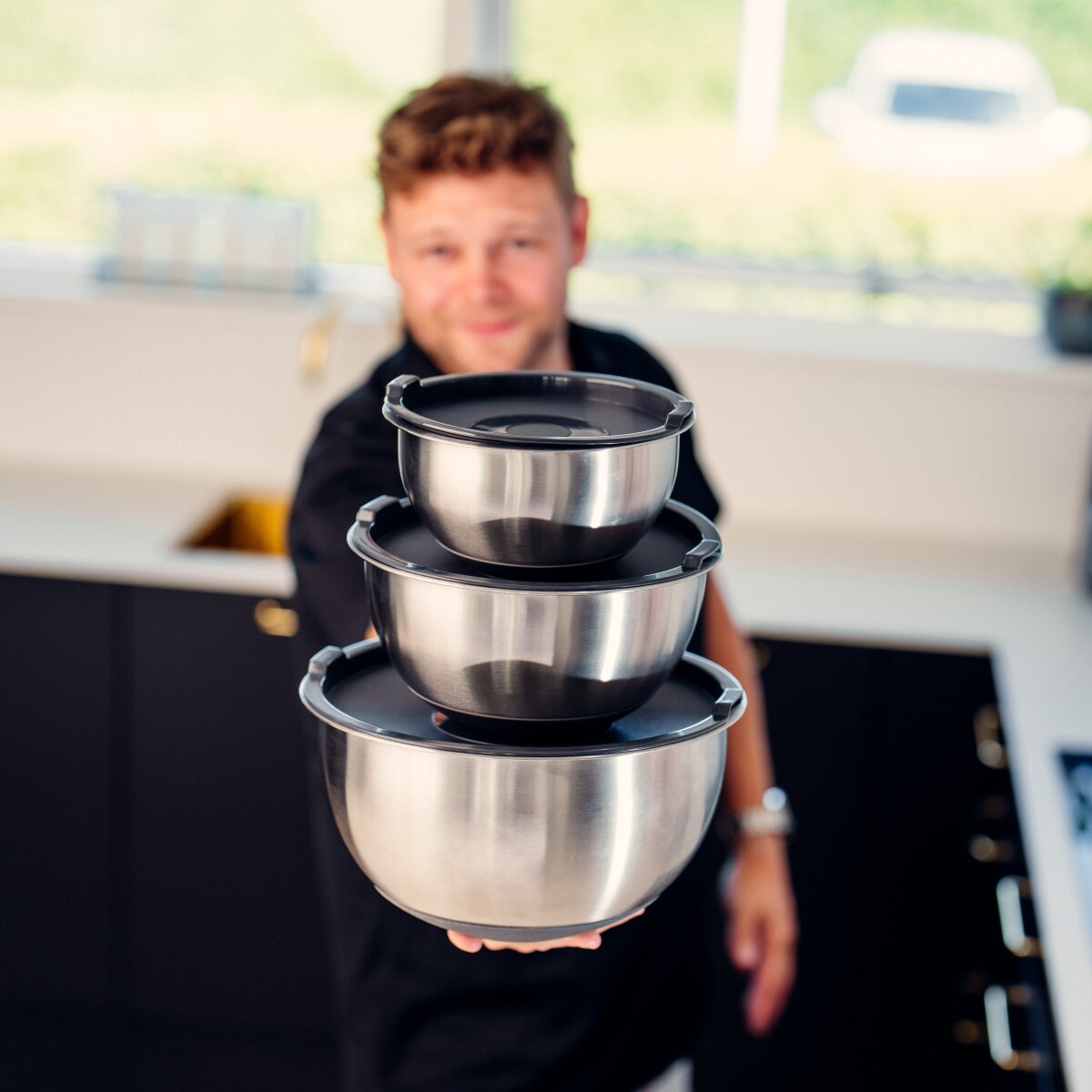 Sobczyk - Røreskåle Sæt Med Silikonebund - 1 2 3 L