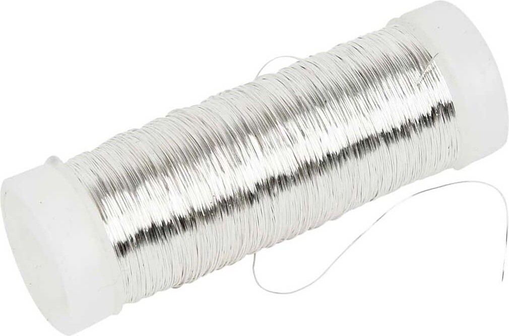 Sølvtråd - Tykkelse 0 2 Mm - Forsølvet - 110 M - 50 G