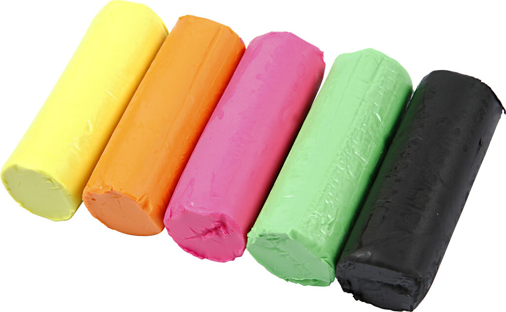 Soft Clay - Modellervoks I Spand - 5 Neonfarver - 400 G
