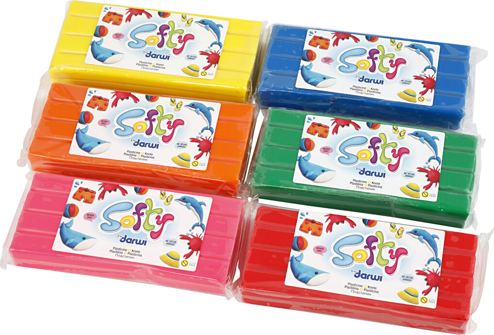 Softy Modellervoks - 6 Farver - 6X500 G