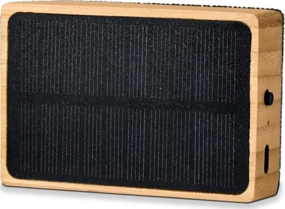 Bluetooth Højtaler Med Solcelleopladning - Bambus - Mikamax