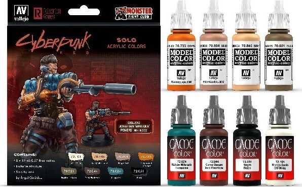 Vallejo - Model Game Color Maling Sæt - Cyberpunk - 8X17 Ml