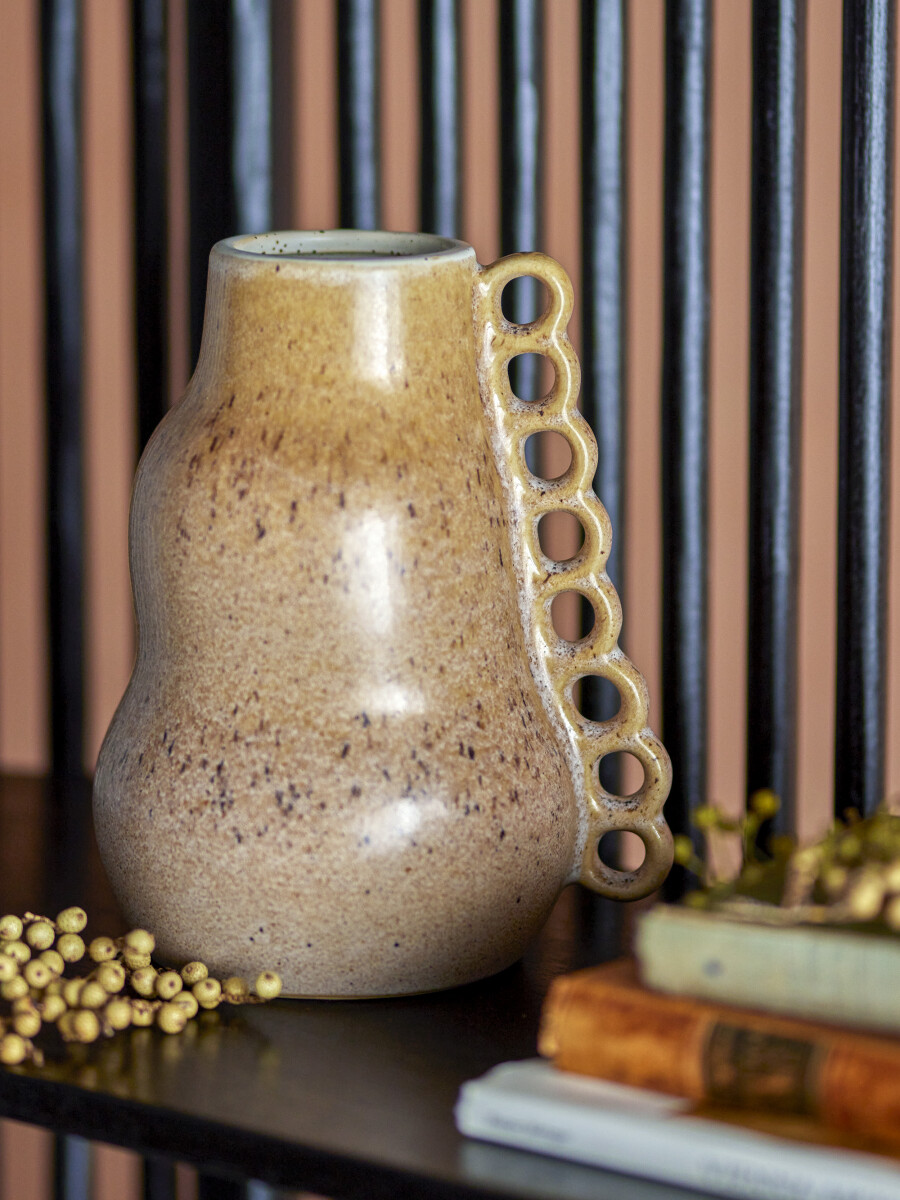 Creative Collection - Souri Vase - Brun - Stentøj - H 23 Cm