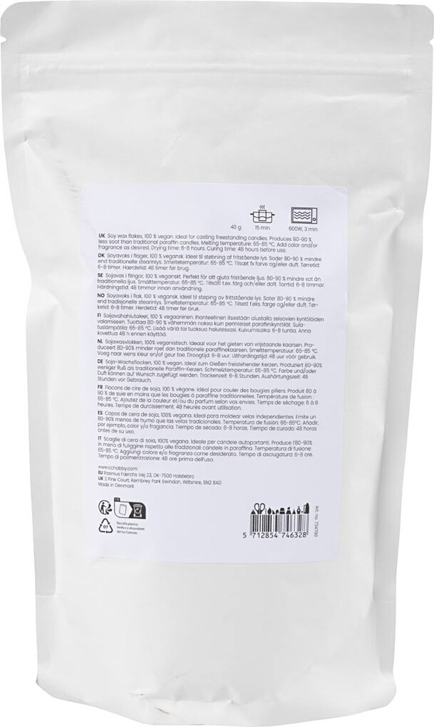 Soyavoks - Til Fritstående Lys - Creme - 500 G